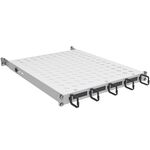 Полиця ZPAS 19", 1U, з кільцями та щітками регульована, глибина 450-550 мм, 120кг максимально, чорна, фото , изображение 2 | SNABZHENIE.com.ua