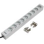 Пристрій розподілу електроживлення ZPAS 19", 1U, блок 9хShuko, без вимикача, вилка С14, фото  | SNABZHENIE.com.ua