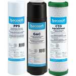 Комплект картриджів Ecosoft 1-2-3 для осмосу Absolute (поліпропілен+GAC+AquaGreen), фото , изображение 2 | SNABZHENIE.com.ua