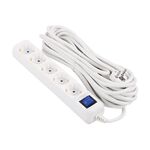 2E Подовжувач мережевий 5хТип F, 3х1.5мм кв, 16A, 10м, білий, фото , зображення 2 | SNABZHENIE.com.ua