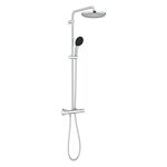 Душова система Grohe Vitalio Start System 250 зі змішувачем-термостатом для душу, верхній душ, лійка, кріпл. - на стійці, хром, фото , зображення 2 | SNABZHENIE.com.ua