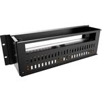 Панель MIRSAN 19", 3U, електричний розподільний модуль з DIN-рейкою, чорна, фото , зображення 3 | SNABZHENIE.com.ua