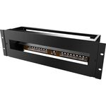 Панель MIRSAN 19", 3U, електричний розподільний модуль з DIN-рейкою, чорна, фото , зображення 2 | SNABZHENIE.com.ua