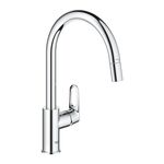 Змішувач для кухні Grohe QuickFix Start Flow, довж.виливу - 215мм, поворотний/витяжний, 1важіль, хром, фото , изображение 2 | SNABZHENIE.com.ua