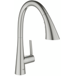 Змішувач для кухні Grohe Scala, довж.виливу - 231мм, поворотний/витяжний, 1важіль, супер сталь, фото  | SNABZHENIE.com.ua