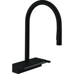 Змішувач для кухні Hansgrohe Aquno Select M81, довж.виливу - 220мм, поворотний, витяжний, 1 важіль, чорний матовий, фото , зображення 2 | SNABZHENIE.com.ua
