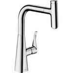 Змішувач для кухні Hansgrohe Metris Select, довж.виливу - 222мм, поворотний, витяжний, важіль + кнопка, хром, фото  | SNABZHENIE.com.ua