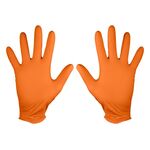 Рукавички перфоровані нітрилові, помаранчеві, 50 шт., розмір L NEO, фото , зображення 2 | SNABZHENIE.com.ua