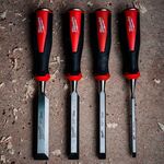 Набор плоских стамесок MILWAUKEE 4 шт. (6, 12, 19, 25 мм), фото , изображение 3 | SNABZHENIE.com.ua