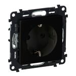 Legrand Розетка 2К+З Schuko Valena Life, 16А, 250V, автоматичні клеми, матовий чорний, фото , зображення 2 | SNABZHENIE.com.ua