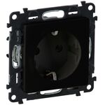 Legrand Розетка 2К+З Schuko Valena Life, 16А, 250V, автоматичні клеми, матовий чорний, фото  | SNABZHENIE.com.ua