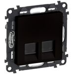 Legrand Розетка подвійна RJ45 кат. 5e UTP Valena Life, з накладками, матовий чорний, фото  | SNABZHENIE.com.ua