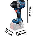Bosch Гайковерт ударний Bosch GDS 18V-750C 18В до 3000об·хв 270/380/750Нм квадрат 1/2" 1.7кг без АКБ та ЗП, фото , зображення 3 | SNABZHENIE.com.ua