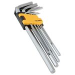 Tolsen Ключі шестигранні, набір 9шт, подовжені, довгі, кулястий наконечник, 1.5-10мм, CrV, фото , зображення 3 | SNABZHENIE.com.ua