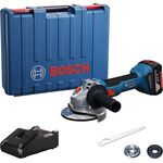 Шліфмашина кутова акумуляторна Bosch GWS 18V-8 125мм 18В 1x4А·год 0-11000об·хв 1.6кг кейс ЗП  GAL 18V-40Шліфмашина кутова акумуляторна GWS 18V-8 125мм 18В 1x4А·год 0-11000об·хв 1.6кг кейс ЗП GAL 18V-40, фото , изображение 2 | SNABZHENIE.com.ua