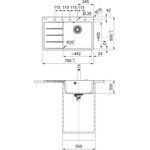 Мийка кухонна Franke Centro, фраграніт, прямокутник, з крилом, 780х500х200мм, чаша - 1, врізна, CNG 611-78 TL, сірий камінь, фото , зображення 3 | SNABZHENIE.com.ua