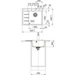 Мийка кухонна Franke Centro, фраграніт, прямокутник, з крилом, 620х500х200мм, чаша - 1, врізна, CNG 611-62 TL, сірий камінь, фото , зображення 3 | SNABZHENIE.com.ua