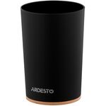 Склянка для зубних щіток ARDESTO Minimalism 7.8x11.3см, поліпропілен, бамбук, чорний, фото  | SNABZHENIE.com.ua