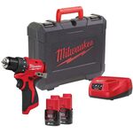 Дрель-шуруповёрт аккумуляторная бесщёточная MILWAUKEE M12 BLDDRC-202С (40Нм) (ЗУ+2акк.Х2Ач+кейс), фото  | SNABZHENIE.com.ua
