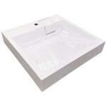 Раковина, умивальник Adamant WASHER NEW, штучний камінь, прямокут., з отвором для змішувача, без переливу, 595х595х115мм, накладний, білий, фото  | SNABZHENIE.com.ua