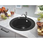 Мийка кухонна Grohe K200, композит, кругла, без крила, 380х200мм, чаша - 1, врізна, чорний граніт, фото , изображение 3 | SNABZHENIE.com.ua