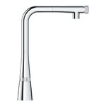 Змішувач для кухні Grohe Scala Smart Control, довж.виливу - 318мм, поворотний/витяжний, кнопка/обертова рукоять, хром, фото , изображение 3 | SNABZHENIE.com.ua