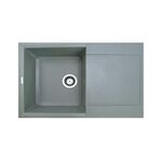 Мийка кухонна Adamant Horizon, штучний камінь, прямокут., з крилом, 780х495х230мм, чаша - 1, врізна, сірий, фото , зображення 2 | SNABZHENIE.com.ua