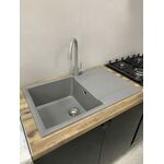 Мийка кухонна Adamant Horizon, штучний камінь, прямокут., з крилом, 780х495х230мм, чаша - 1, врізна, сірий, фото , зображення 3 | SNABZHENIE.com.ua