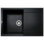 Мийка кухонна Adamant Horizon, штучний камінь, прямокут., з крилом, 780х495х230мм, чаша - 1, врізна, чорний, фото  | SNABZHENIE.com.ua