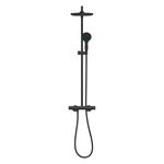 Душова система Grohe Vitalio Start System 250 зі змішувачем-термостатом для душу, верхній душ, лійка, кріпл. - на стійці, матовий чорний, фото , зображення 3 | SNABZHENIE.com.ua