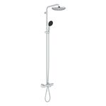 Душова система Grohe QuickFix Vitalio Start System 250 зі змішувачем-термостатом для ванни, довж. виливу - 169мм, верхній душ, лійка, кріпл. - на стійці, хром, фото , изображение 2 | SNABZHENIE.com.ua