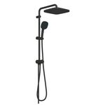 Душова система Grohe QuickFix Vitalio Comfort 250 Cube Flex із перемикачем для душу, верхній душ, лійка, кріпл. - на стійці, матовий чорний, фото , зображення 2 | SNABZHENIE.com.ua