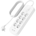 Belkin Подовжувач мережевий Belkin 2м, 8хТип, 16А, USB-С/USB-C 30Вт, фільтр, білий, фото  | SNABZHENIE.com.ua