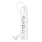 Подовжувач мережевий Belkin 2м, 4хТип, 16А, USB-A/USB-C 18Вт, фільтр, білий, фото , изображение 3 | SNABZHENIE.com.ua