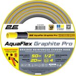 Шланг садовий 2Е AquaFlex Graphite Pro 1/2" 30м 4 шари 20бар -10…+60°C зрошувач 2 конектори адаптер, фото , зображення 2 | SNABZHENIE.com.ua