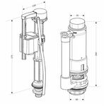 Комплект арматуры Qtap WDI для бачка унитаза с двойной круглой кнопкой слива 5,6 см (Chrome) и клапаном нижней подачи воды, 3/6 л QTWDI177W49454, фото , зображення 2 | SNABZHENIE.com.ua