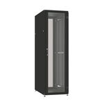 Шафа ZPAS 19", 42U, SZB IT, одностулкові передні та задні перфоровані двері, 600x1000 мм, максимально 1500кг, чорна, фото , изображение 2 | SNABZHENIE.com.ua