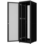 Шафа MIRSAN 19", 32U, GTV, перфорація 63%, 600x600 мм, максимально 2000 кг, чорна, фото , изображение 2 | SNABZHENIE.com.ua