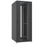 Шафа ZPAS 19", 24U, SZB IT, передні скляні двері, 600x800 мм, максимально 1000кг, чорна, фото , зображення 2 | SNABZHENIE.com.ua