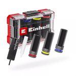 Набір ударних торцевих головок Einhell 80мм 1/2" крейда, вимірювач протектора кейс 3шт, фото , изображение 2 | SNABZHENIE.com.ua