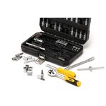 Набор насадок MASTERTOOL CrV 1/4" 4-14 мм, трещотка 72Т, 46 шт, кейс, фото , изображение 2 | SNABZHENIE.com.ua