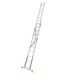 Лестница алюминиевая MASTERTOOL двухсекционная комбинированная 2х11 ступеней h=5330 мм max 150 кг 79-1411, фото , изображение 2 | SNABZHENIE.com.ua