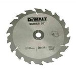 Диск пильний DeWALT 184 x 16 мм, 18 зубів, кут заточки 20 градусів, геометрія зуба WZ/ATB, швидкий різ (DT1938), фото  | SNABZHENIE.com.ua