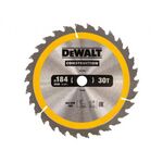 Диск пильний DeWALT, 184 x 16 мм, 30 зубів, кут заточки 10 градусів, геометрія зуба WZ / ATB, універсальне застосування. (DT1940), фото  | SNABZHENIE.com.ua