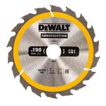 Диск пильний DeWALT, 190 x 30 мм, 18 зубів, кут заточки 20 градусів, геометрія зуба WZ / ATB, швидкий різ. (DT1943), фото  | SNABZHENIE.com.ua