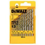 Набір свердел по металу 13 шт. 1.5 - 6.5 мм в пластиковій касеті HSS-G DeWALT (DT5922), фото  | SNABZHENIE.com.ua