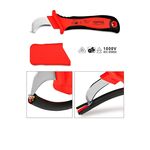 Ніж кабельний ізольований 1000V VDE з загнутим лезвием TOPTUL (SFAB5020V4), фото , зображення 2 | SNABZHENIE.com.ua