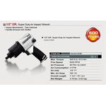Пневмогайковерт 1/2" 813 N/m 8000 об/мин 2,6 кг TOPTUL (KAAA1640), фото , зображення 2 | SNABZHENIE.com.ua