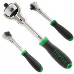Ключ трещотка 1/4" с шарниром 360° 72 зубца резиновая ручка TOPTUL, фото  | SNABZHENIE.com.ua
