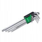 Шестигранные ключи с шаром TOPTUL 1,5-10мм, 9 шт. супердлинные, фото , изображение 3 | SNABZHENIE.com.ua